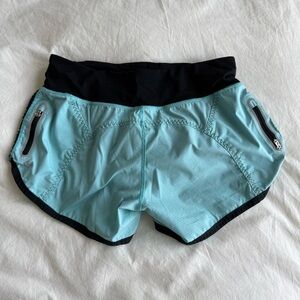 Lululemon Athletica Teal and Black Athletic Shorts